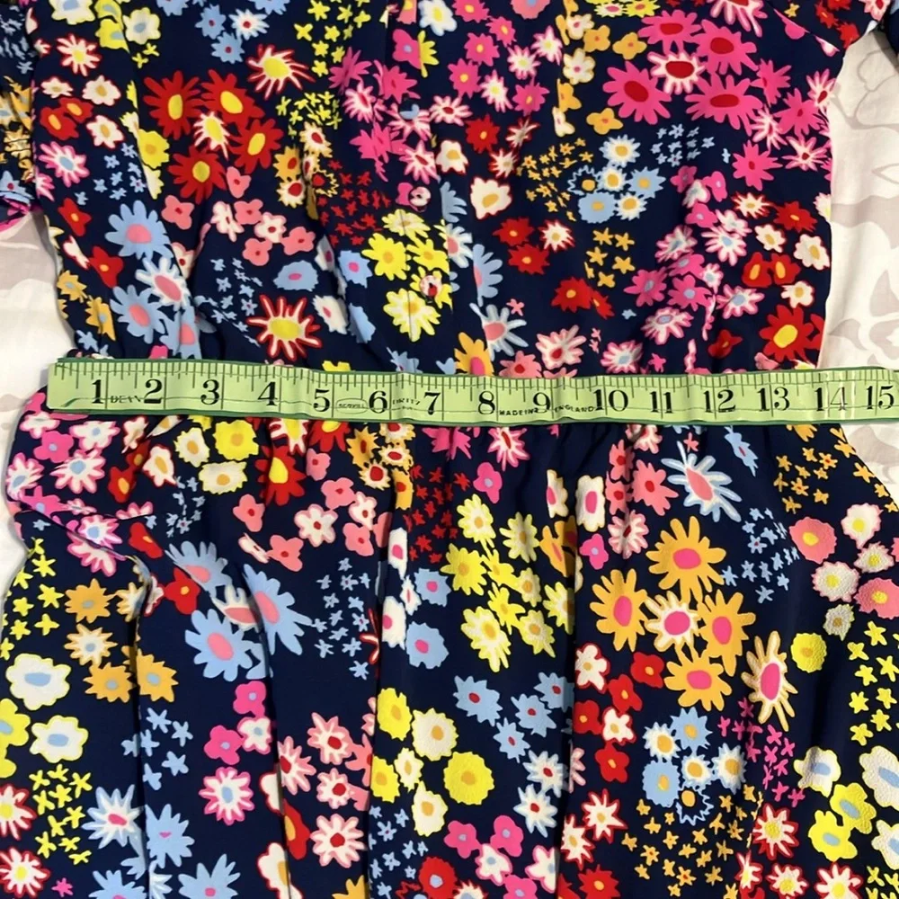 Talbots long sleeve ruffle neck floral cheerful dress EUC - Picture 8 of 12